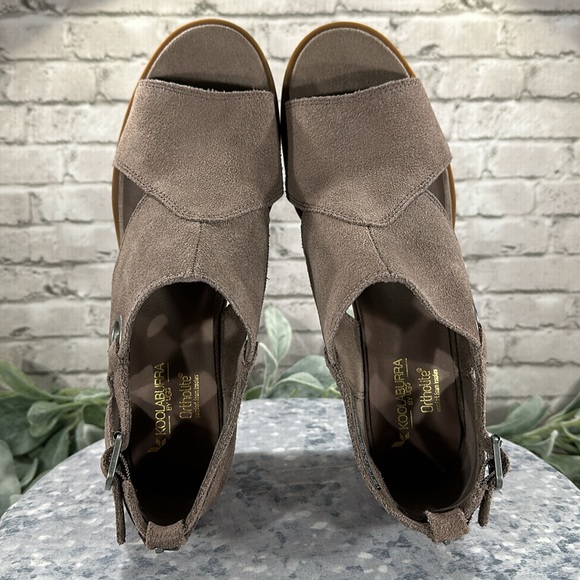 Koolaburra by UGG Kaiah Dark Tan Suede Open Toe Shooties Women’s 7.5M🌟NWOT🌟 - Picture 7 of 11